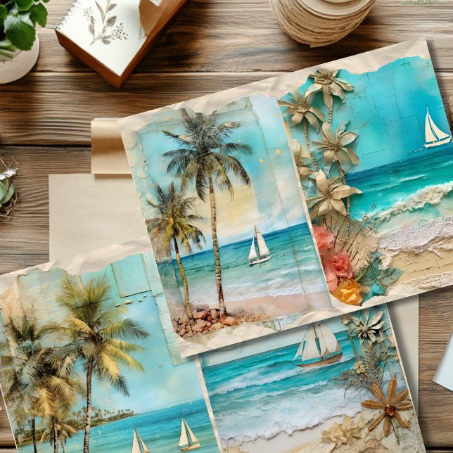 Vintage Summer Sailing Paper (Criador carregado)