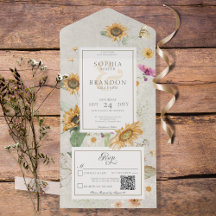 Vintage Summer Sunflower Cream Código QR