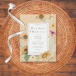Vintage Summer Sunflower Floral Chá Convite<br><div class="desc">Este design apresenta um belo quadro de girassóis de cor aquosa macia e outras flores de verão em um fundo amarelo de aflição macio. É romântico com um toque de safra. Criado pela imprensa simplesmente de farmácia.</div>