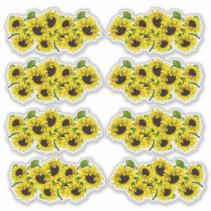 Vintage Summer Sunflower Moldou Adesivos