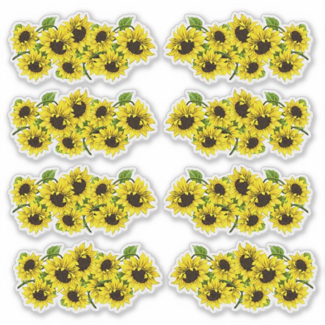 Vintage Summer Sunflower Moldou Adesivos (Frente)