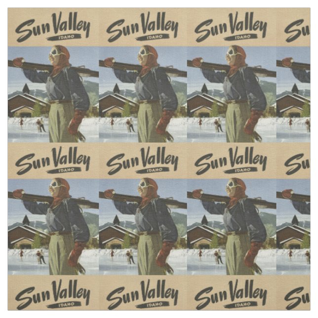 Vintage Sun Valley, Idaho tecido personalizável (Modelo)