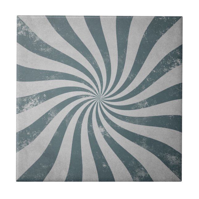 Vintage Sunburst Gray Distressed Wavy Lines Retro (Frente)