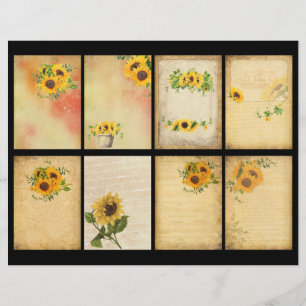 Vintage Sunflower Scrapbook ATC