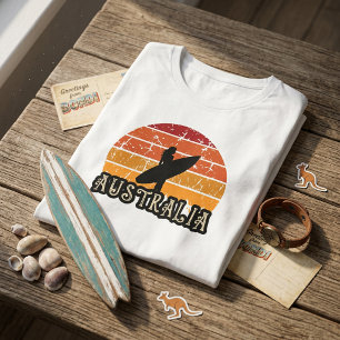 Vintage Sunset Surf Girl Australia Beach Liestyle