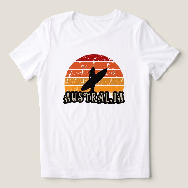 Vintage Sunset Surf Girl Australia Beach Liestyle (Design frontal)