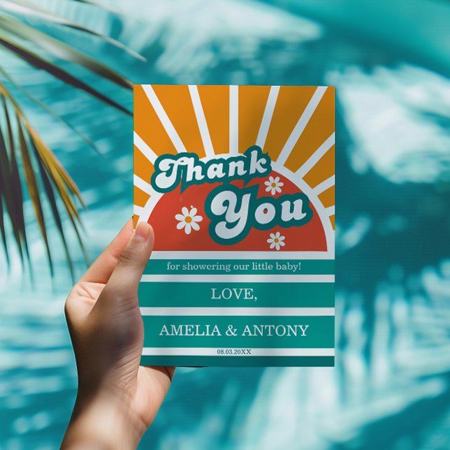 Vintage Sunshine Cartões de agradecimentos Boy (Criador carregado)