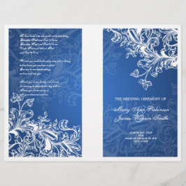 Vintage Swirls Blue do Programa de Casamento Elega