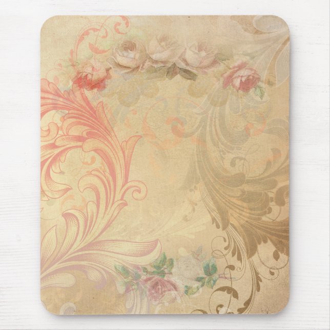 Vintage Swirls Floral Mousepad (Frente)
