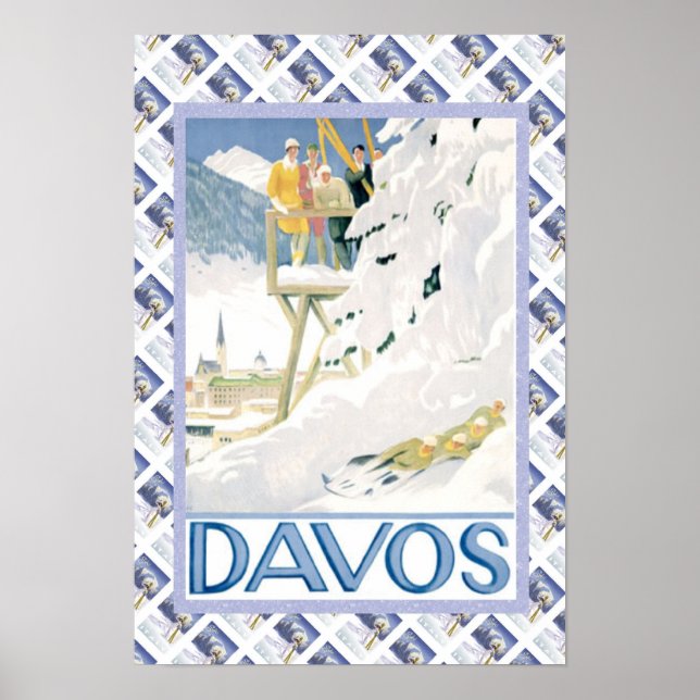 Vintage Swiss Poster Davos (Frente)