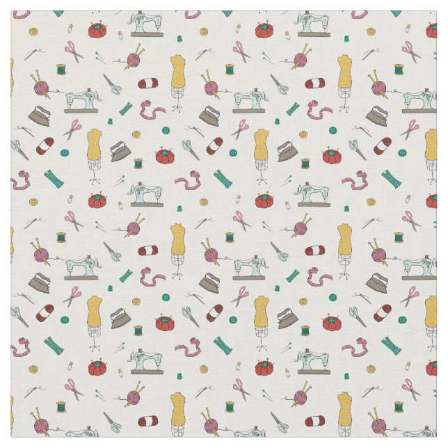 Vintage Tailor & Sewing Tools Tecido Padrão (Detalhe)