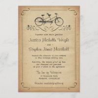 Vintage Tandem Bicicletas Convites para Casamento