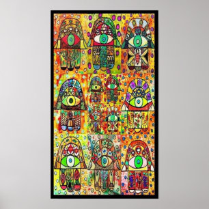 Vintage Tapaery Hamsas Poster