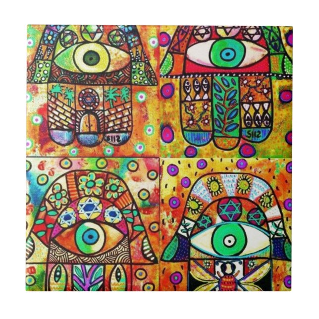 Vintage Tapastry de Hamsa da estrela de David (Frente)