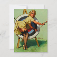 Vintage Target Archery Pinup Girl
