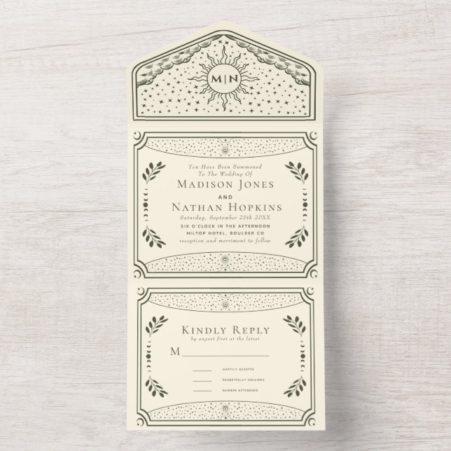 Vintage Tarot Gothic Wedding All-in-One Conite (Inside)