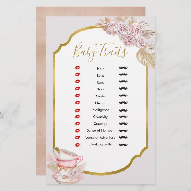 Vintage Tea Party Baby Traings Chá (Frente/Verso)