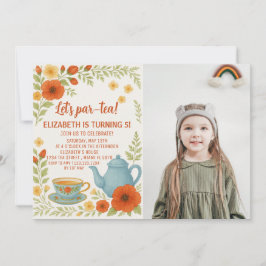 Vintage Tea Party - Convite de Aniversário com Ele