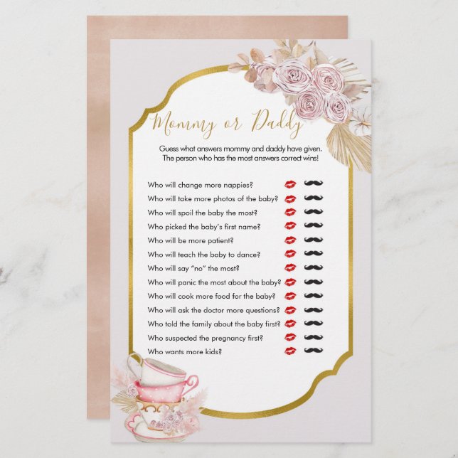 Vintage Tea Party - Mamães ou Pais (Frente/Verso)