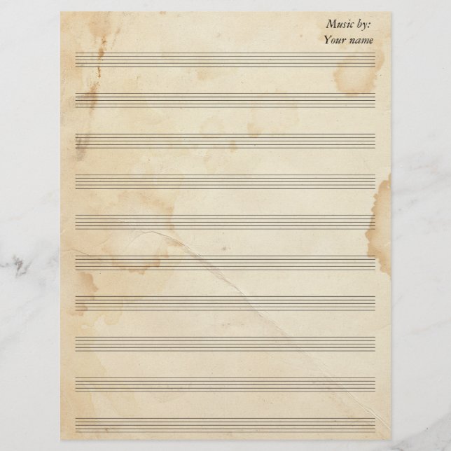 Vintage Tea Stainsheet Music 10 Stave (Frente)