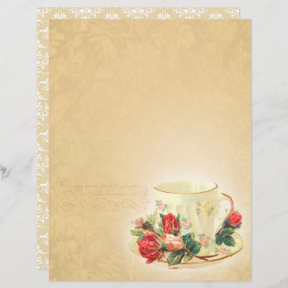 Vintage Teacup Scrapbook Paper - Marple Hall