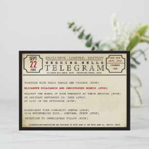 Vintage Telegram Style Convite De Casamento