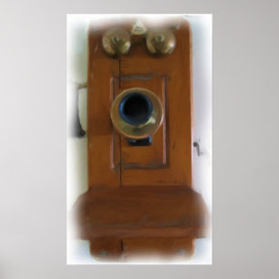 Vintage Telephone Impressão - Pronto para enquadr