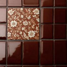 Vintage Terracotta Seamless Boho Floral Patterno