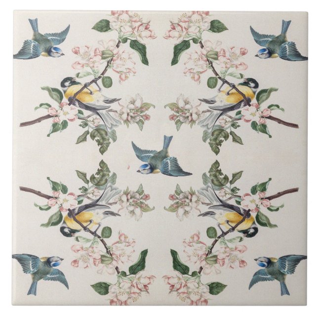 Vintage tetu bird numa macieira (Frente)