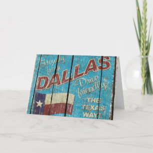 Vintage Texas - Cartão de Saudação Dallas