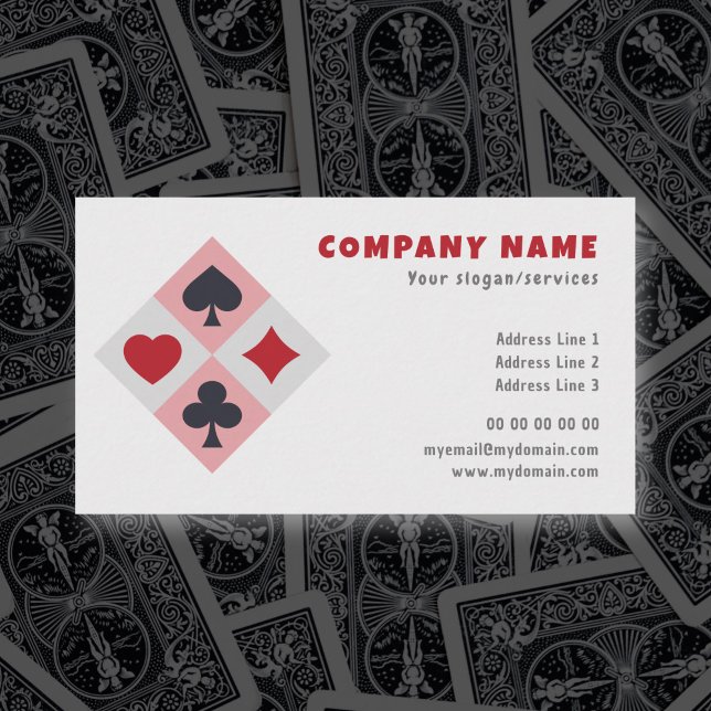 Vintage Tocando Cartões Cartão de visita (Vintage Playing Cards Colors Business Card)
