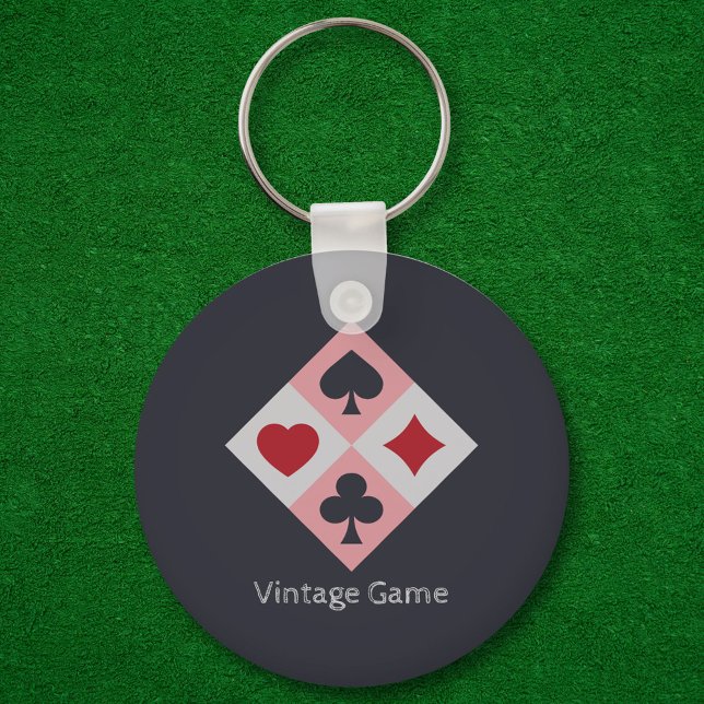 Vintage Tocando Cartões Chaveiro (Vintage Playing Cards Colors Keychain)