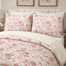 Vintage Toile De Jouy Dusty Rose Pattern