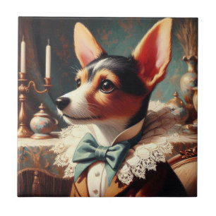 Vintage Toy Fox Terrier Painting