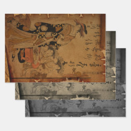 Vintage tradicional, retrato feminino japonês