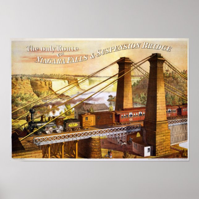 Vintage Train Illustration Poster (Frente)