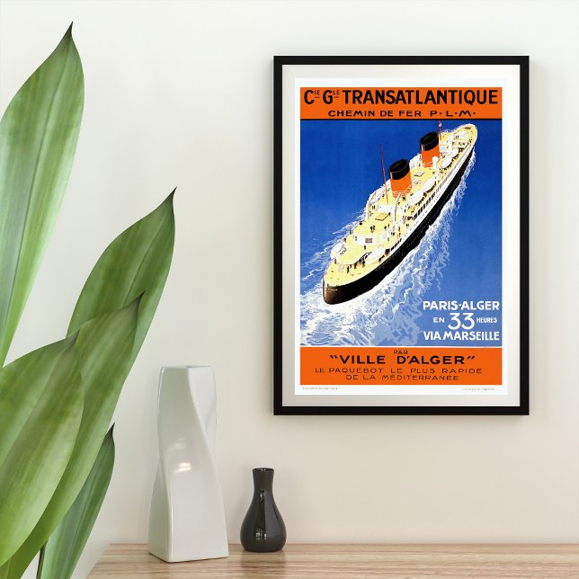 Vintage TransAtlantic Cruise Ship Poster (Criador carregado)