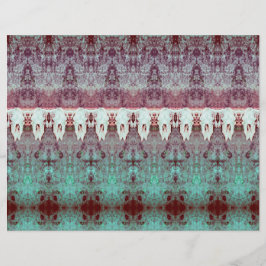 Vintage Tribal Patteral Teal Bull Cow Skull Countr