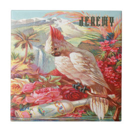 Vintage Tropical Cockatoo Poster