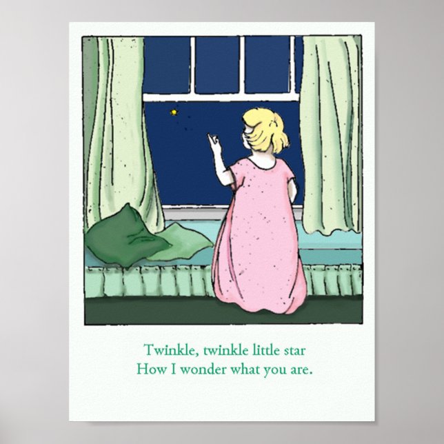 Vintage Twinkle, Twinkle, Little Star Poster (Frente)