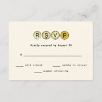 Vintage Typewrite Keys Wedding RSVP