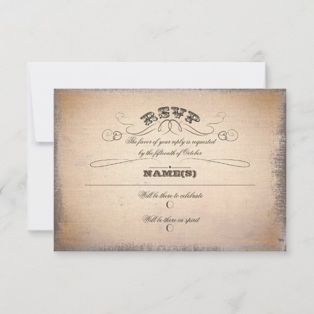 Vintage typografia RSVP (Frente)