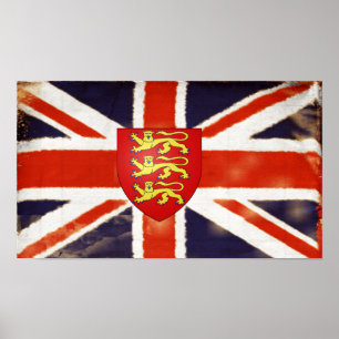 Vintage Union Jack Casaco de Arms Poster