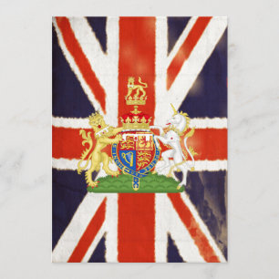 Vintage Union Jack com convites da brasão