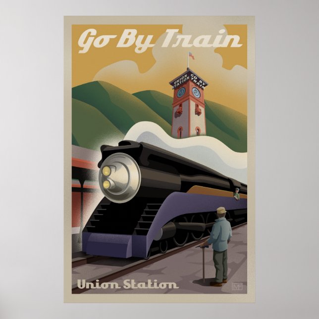 Vintage Union Train Station Poster (Frente)