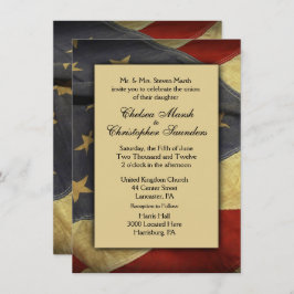Vintage USA Flag Wedation Convite