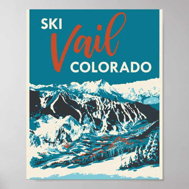 Vintage Vail Ski Poster (Frente)