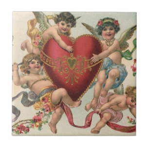 Vintage Valentines, Anjos Vitorianos Querubins Cor