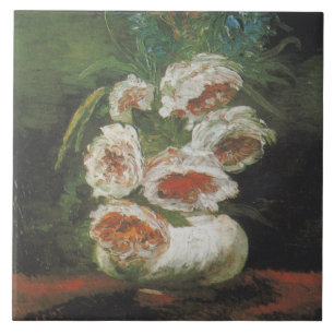 Vintage Van Gogh Vase of Peonies