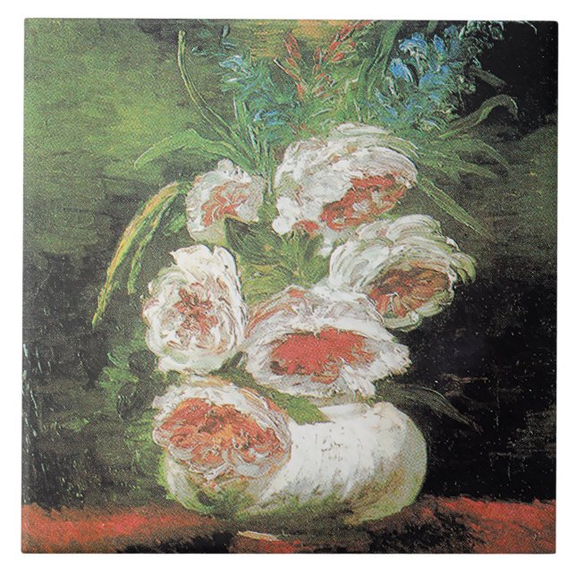 Vintage Van Gogh Vase of Peonies (Frente)